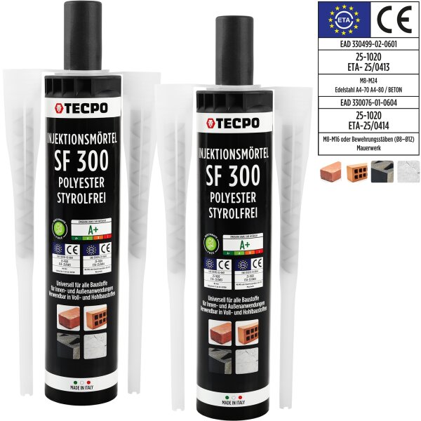 2x TECPO Injektionsmörtel SF 300 Verbundmörtel Montagemörtel 300ml
