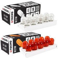TECPO Glühbirne 12V-21W, W21W Orange + 12V-21W,...