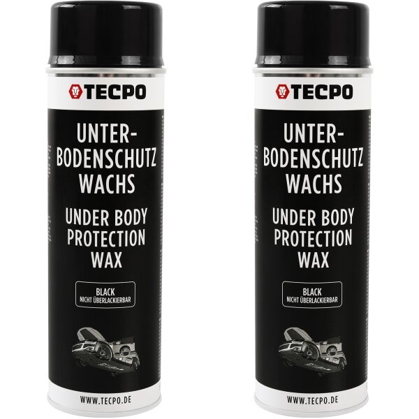 2x TECPO Unterbodenschutz überlackierbar schwarz, 500 ml