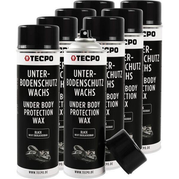 8x TECPO Unterbodenschutz überlackierbar schwarz, 500 ml