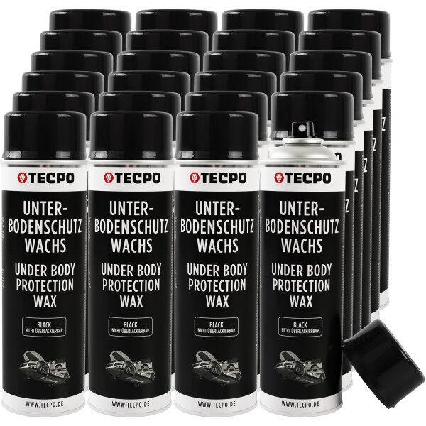 24x TECPO Unterbodenschutz überlackierbar schwarz, 500 ml