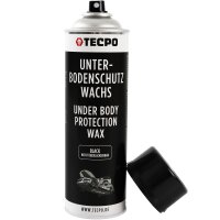 4x TECPO Unterbodenschutz überlackierbar schwarz, 500 ml + Sprühpistole