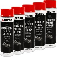 5x TECPO Unterbodenschutz Bitumen schwarz, 500 ml
