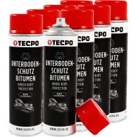 8x TECPO Unterbodenschutz Bitumen schwarz, 500 ml