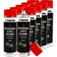 10x TECPO Unterbodenschutz Bitumen schwarz, 500 ml
