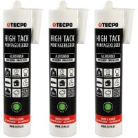 TECPO Montagekleber HIGH TACK Baukleber, 3x 455g Kleber +...