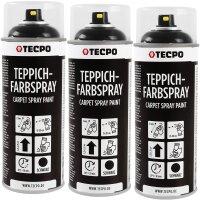 3x TECPO 1K Farbspray Schwarz Teppich / Fußmatten,...