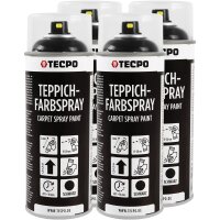 4x TECPO 1K Farbspray Schwarz Teppich / Fußmatten,...