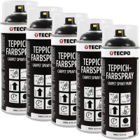 5x TECPO 1K Farbspray Schwarz Teppich / Fußmatten,...