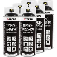 6x TECPO 1K Farbspray Schwarz Teppich / Fußmatten,...
