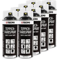 8x TECPO 1K Farbspray Schwarz Teppich / Fußmatten,...
