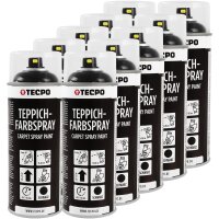 10x TECPO 1K Farbspray Schwarz Teppich / Fußmatten,...