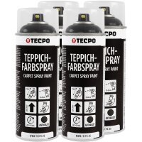 4x TECPO 1K Farbspray Anthrazit Teppich /...