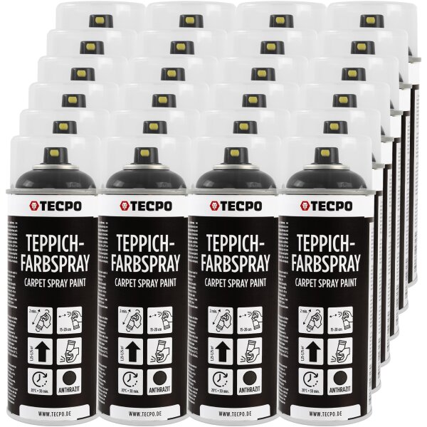 24x TECPO 1K Farbspray Anthrazit Teppich / Fußmatten, 400 ml