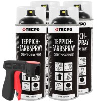 4x TECPO 1K Farbspray Schwarz Teppich / Fußmatten,...