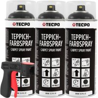 3x TECPO 1K Farbspray Anthrazit Teppich /...