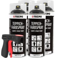 4x TECPO 1K Farbspray Anthrazit Teppich /...
