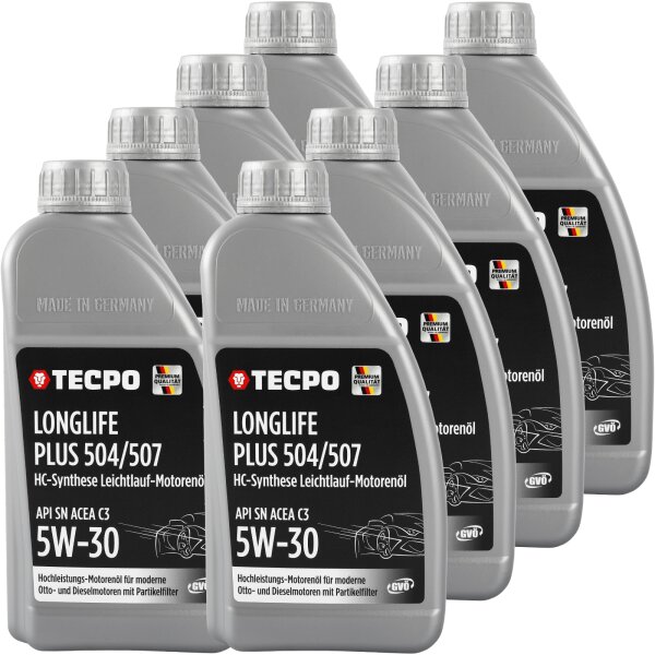 8L TECPO 5W-30 LONGLIFE PLUS MOTORÖL für VW 504.00 507.00 MB 229.31 229.51 BMW LL-04 C30
