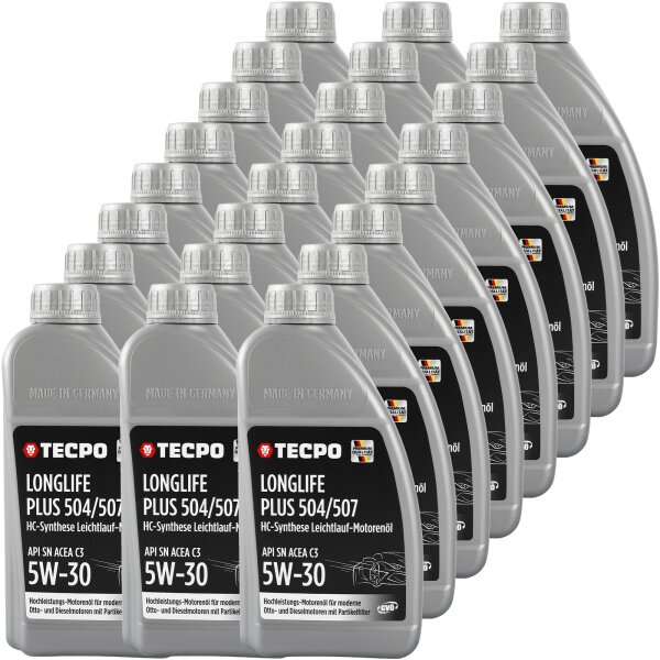24L TECPO 5W-30 LONGLIFE PLUS MOTORÖL für VW 504.00 507.00 MB 229.31 229.51 BMW LL-04 C30