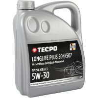 4x 5L TECPO 5W-30 LONGLIFE PLUS MOTORÖL für VW 504.00 507.00 MB 229.31 229.51 BMW LL-04 C30
