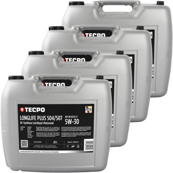 80L TECPO 5W-30 LONGLIFE PLUS MOTORÖL für VW 504.00 507.00 MB 229.31 229.51 BMW LL-04 C30