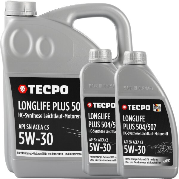 7L TECPO 5W-30 LONGLIFE PLUS MOTORÖL für VW 504.00 507.00 MB 229.31 229.51 BMW LL-04 C30