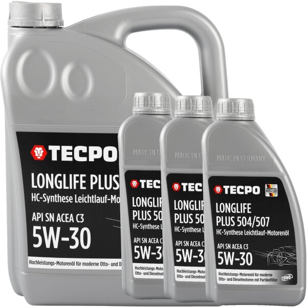 8L TECPO 5W-30 LONGLIFE PLUS MOTORÖL für VW 504.00 507.00 MB 229.31 229.51 BMW LL-04 C30