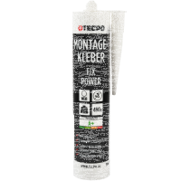48x TECPO Universal Montagekleber Ultra FIX Power Baukleber 480g Weiß