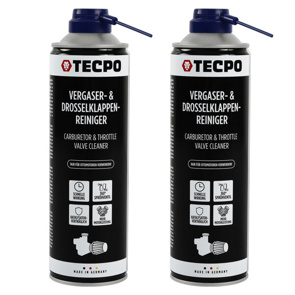 TECPO Vergaser & Drosselklappen Reiniger Ansaug-System-Reinigung 2x500 ml