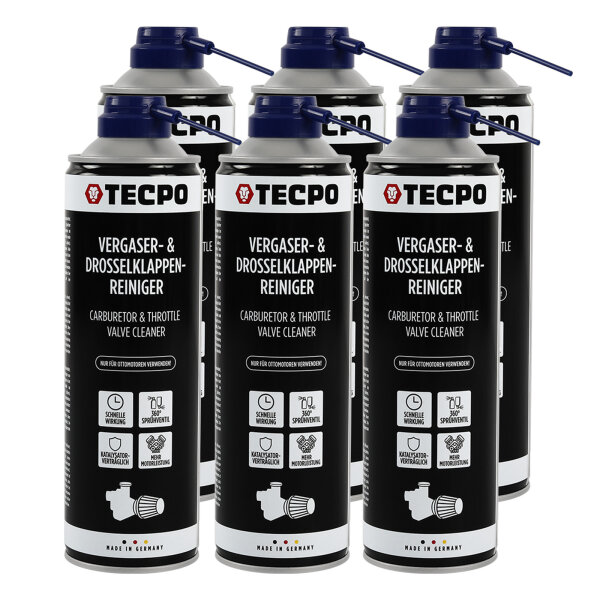 TECPO Vergaser & Drosselklappen Reiniger Ansaug-System-Reinigung 6x500 ml