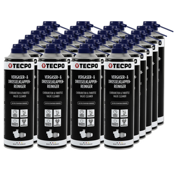 TECPO Vergaser & Drosselklappen Reiniger Ansaug-System-Reinigung 24x500 ml