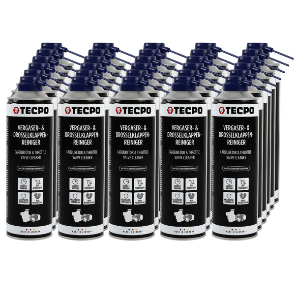 TECPO Vergaser & Drosselklappen Reiniger Ansaug-System-Reinigung 30x500 ml