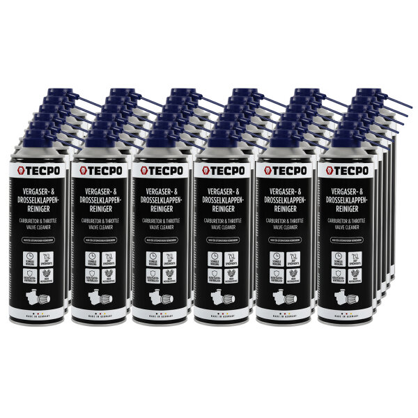 TECPO Vergaser & Drosselklappen Reiniger Ansaug-System-Reinigung 36x500 ml