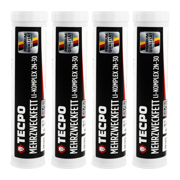 TECPO Mehrzweckfett 4x400g Hochleistungs Li-Komplex Schmierfett KP 2N-30 Lithium Fett