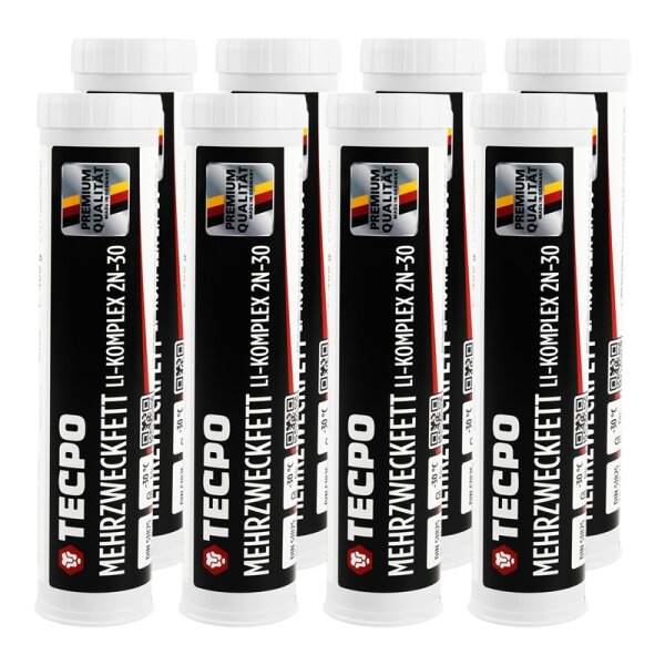 TECPO Mehrzweckfett 8x400g Hochleistungs Li-Komplex Schmierfett KP 2N-30 Lithium Fett