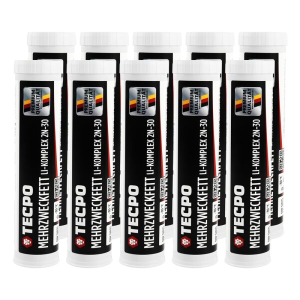 TECPO Mehrzweckfett 10x400g Hochleistungs Li-Komplex Schmierfett KP 2N-30 Lithium Fett