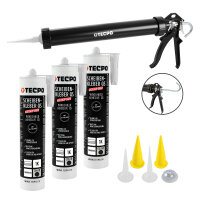 TECPO Scheibenkleber MS-Polymer 3x 290 ml + Einhand...
