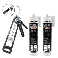 TECPO Scheibenkleber MS-Polymer 2x 290 ml + Skelett...