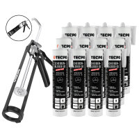 TECPO Scheibenkleber MS-Polymer 12x 290 ml + Skelett...