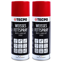 TECPO Weisses Fettspray Sprühfett White Grease 2x 400 ml Hochleistungs-Schmierfett mit starker Kriechwirkung und Korrosionsschutz
