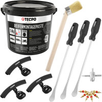 TECPO Reifenmontagepaste schwarz 5 kg + Pinsel für...