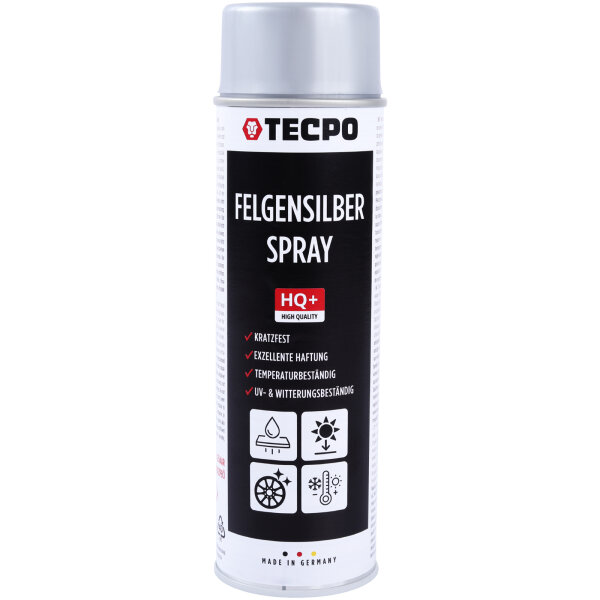 TECPO Felgensilber-Spray Felgenlack Lackspray, 500 ml