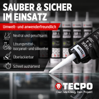 2x TECPO Universal Klebe- und Dichtstoff FLEX SEAL 522 SCHWARZ 1K MS-Polymer UV-stabil und witterungsbeständig