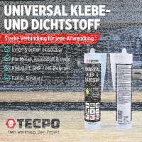 6x TECPO Universal Klebe- und Dichtstoff FLEX SEAL 522 SCHWARZ 1K MS-Polymer UV-stabil und witterungsbeständig