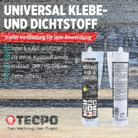 8x TECPO Universal Klebe- und Dichtstoff FLEX SEAL 522 SCHWARZ 1K MS-Polymer UV-stabil und witterungsbeständig
