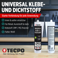 8x TECPO KLEBE UND DICHTSTOFF UNIVERSAL FLEX SEAL 522 WEIß 1K MS POLYMER 480g