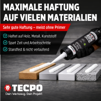 12x TECPO KLEBE UND DICHTSTOFF UNIVERSAL FLEX SEAL 522 WEIß 1K MS POLYMER 480g