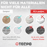 TECPO Montagekleber Fix Power 3x480g Universal Baukleber Kartuschen Kraftkleber mit Skelett-Kartuschenpresse
