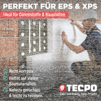 TECPO Universal Montagekleber Ultra FIX Power Baukleber 480g Weiß + Alu-Kartuschenpresse 220 mm