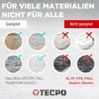 5x TECPO Universal Montagekleber Ultra FIX Power Baukleber 480g Weiß + Alu-Kartuschenpresse 220 mm